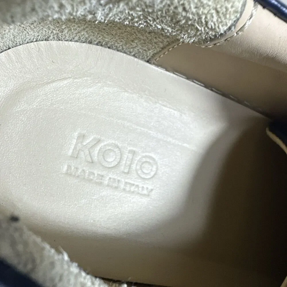 Koio Capri Leather Sneaker Space 10 M Men’s Navy Shoes Lace Up Modern Italy